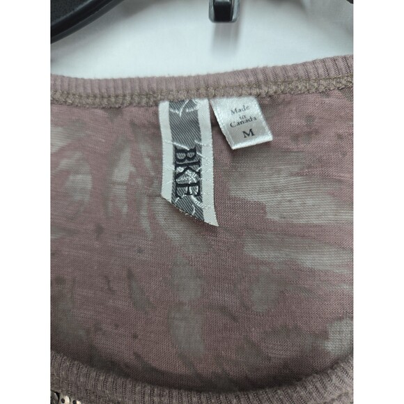 Vintage Y2K BKE Sequins Sheer Long Sleeve Shirt Top Metallic Women Med Pull Over - Picture 3 of 8